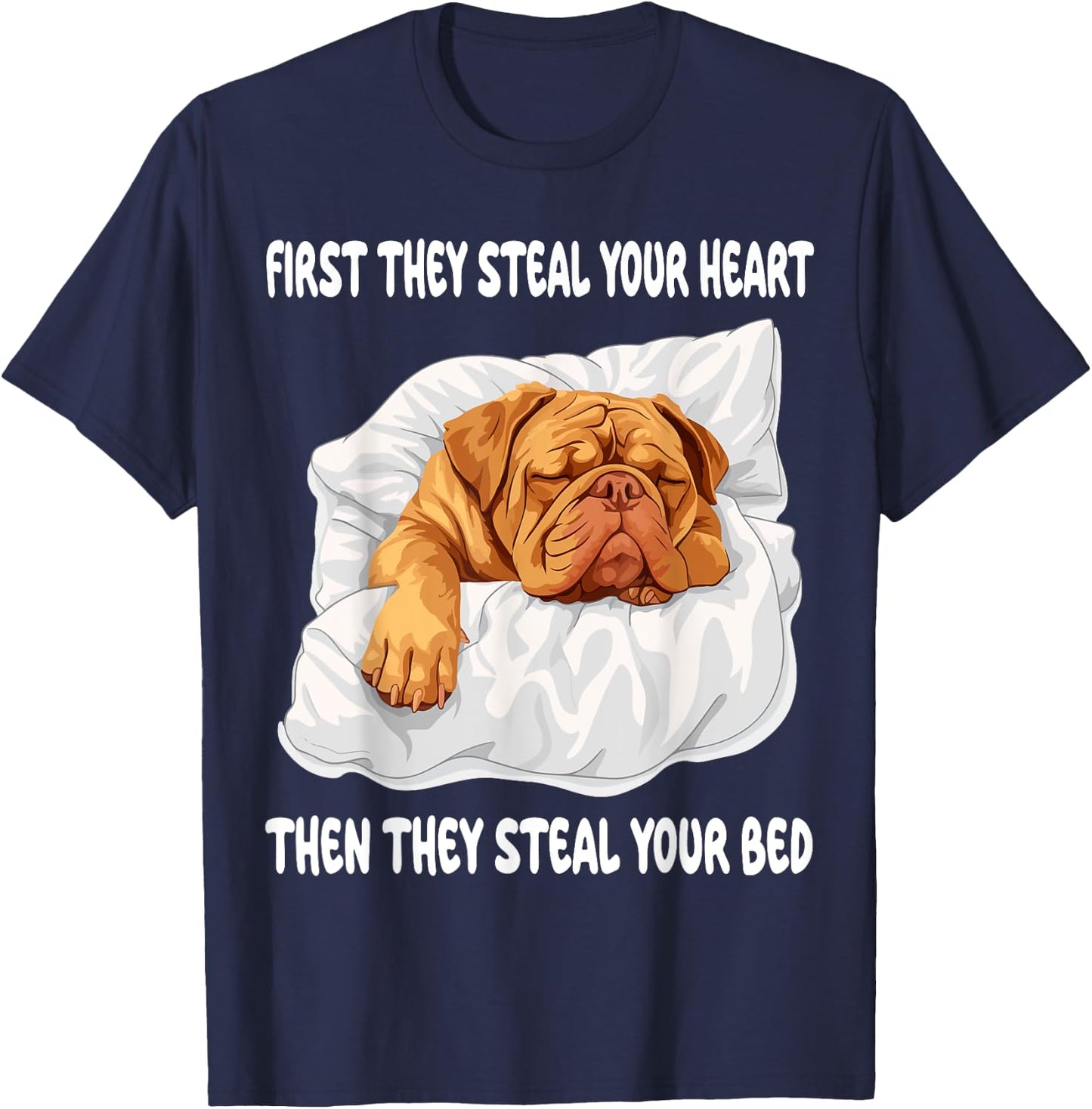 Dogue De Bordeaux Sleeping Pajamas Nightgown T-Shirt - T-Shirt | Navy