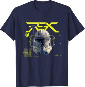 Star Wars The Bad Batch Epic Captain Rex Helmet Chest Poster T-Shirt - T-Shirt | Navy