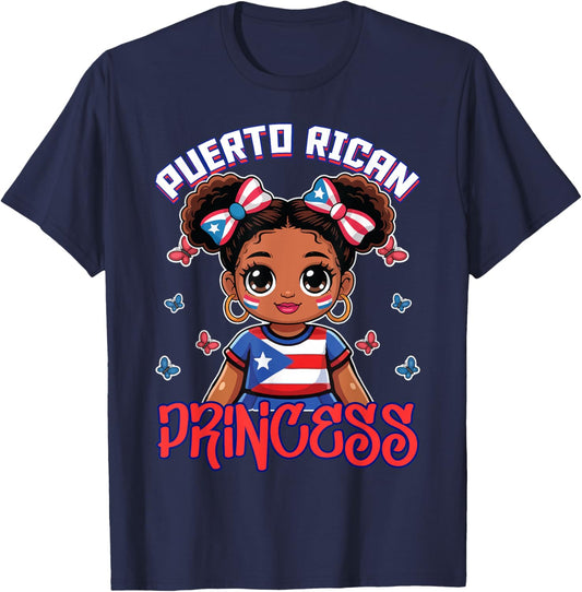 Puerto Rican Princess Puerto Rico Hispanic Girl T-Shirt - T-Shirt | Navy