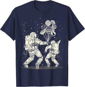 Funny Astronaut Dad & Son Daughter Galaxy Lover Fathers Day T-Shirt - T-Shirt | Navy