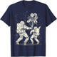 Funny Astronaut Dad & Son Daughter Galaxy Lover Fathers Day T-Shirt - T-Shirt | Navy
