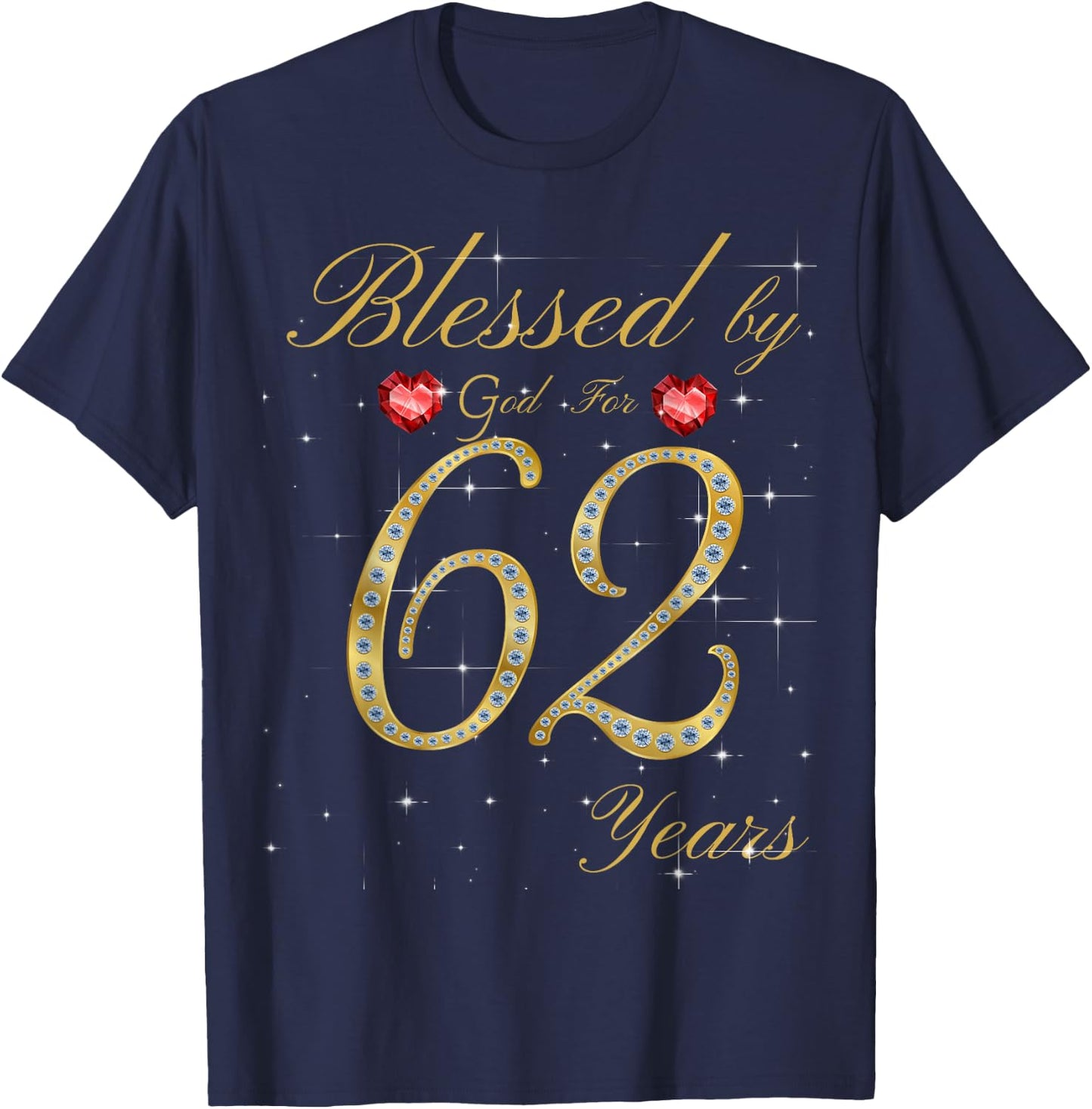 Happy 62nd Birthday Ideas Gods Grace And Mercy Queen T-Shirt - T-Shirt | Navy