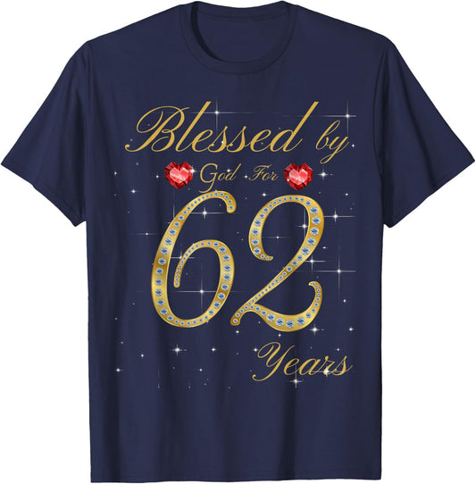 Happy 62nd Birthday Ideas Gods Grace And Mercy Queen T-Shirt - T-Shirt | Navy