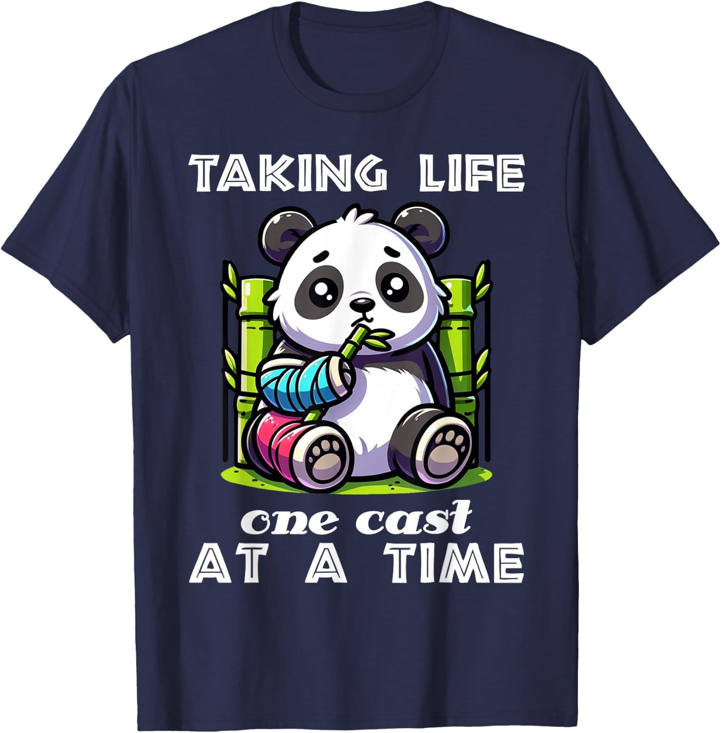 Taking Life One Cast At A Time Broken Arm Gifts For Kids T-Shirt - T-Shirt | Navy