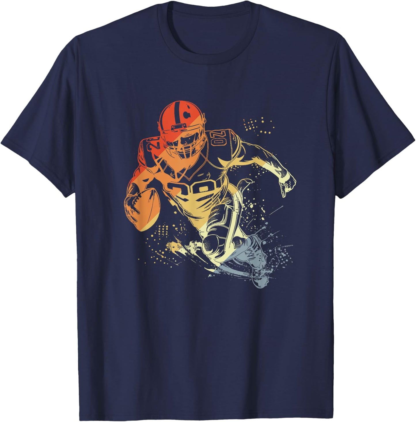 Vintage American Football Leisure Sport T-Shirt - T-Shirt | Navy