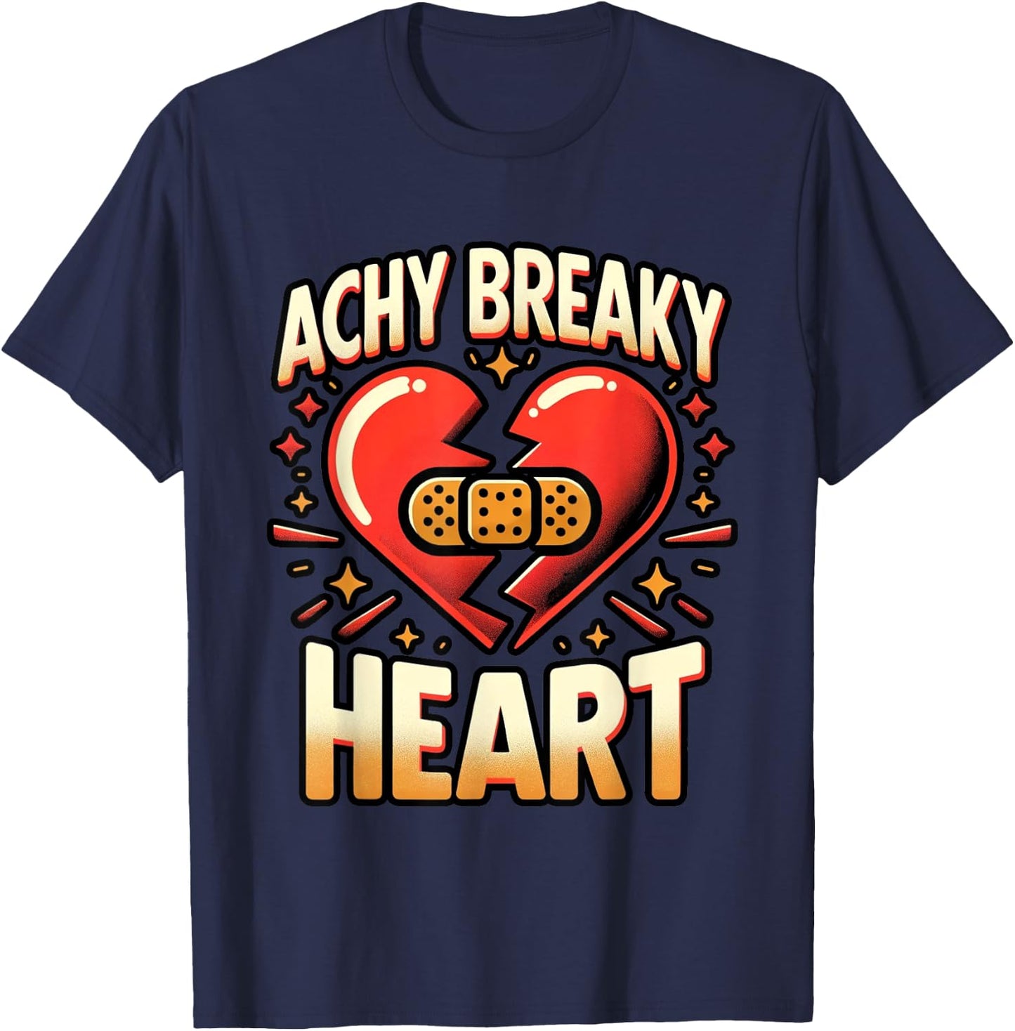 Broken Beats Achy Breaky Heart T-Shirt - T-Shirt | Navy