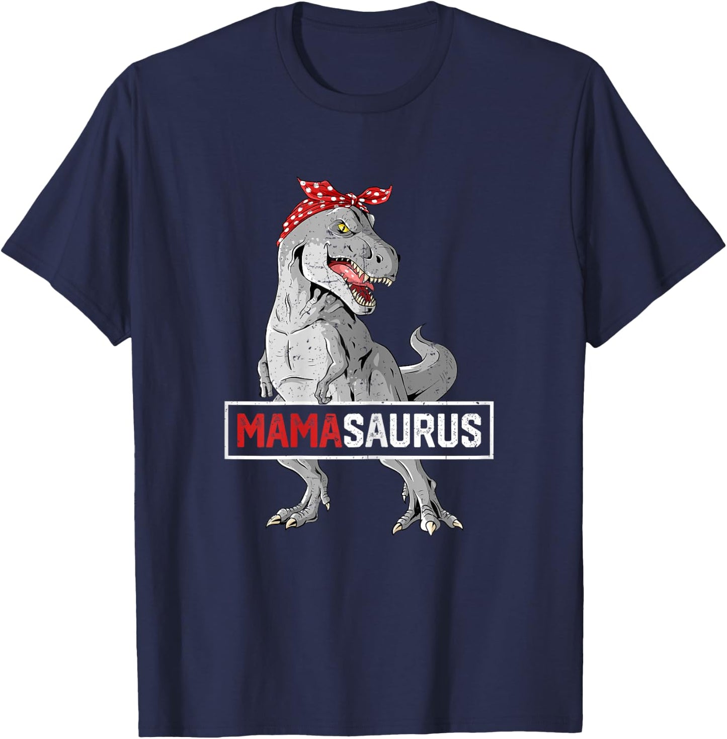 Mamasaurus T Rex Birthday Dinosaur Mommy Family Matching T-Shirt - T-Shirt | Navy