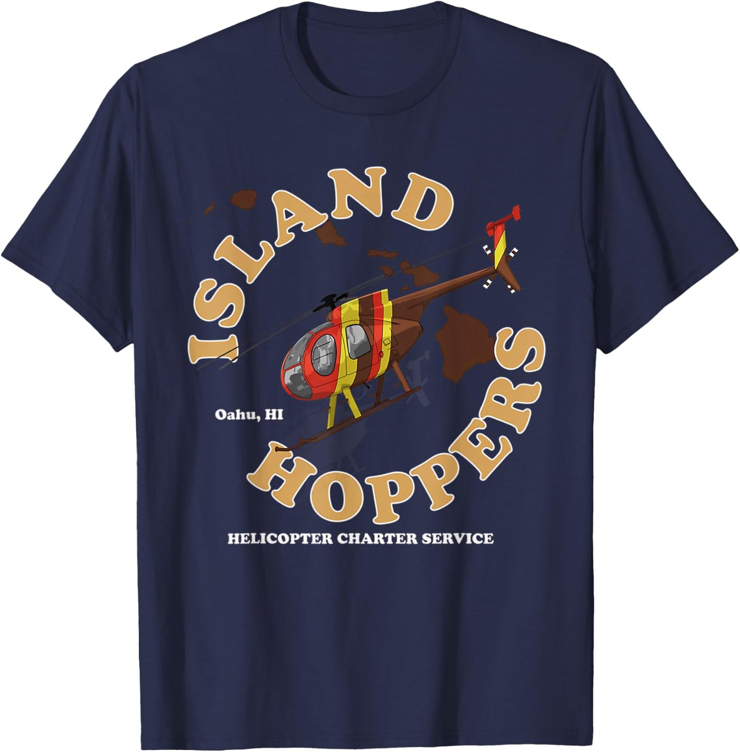 Magnum Island Helicopter Charter Service Hoppers T-Shirt - T-Shirt | Navy