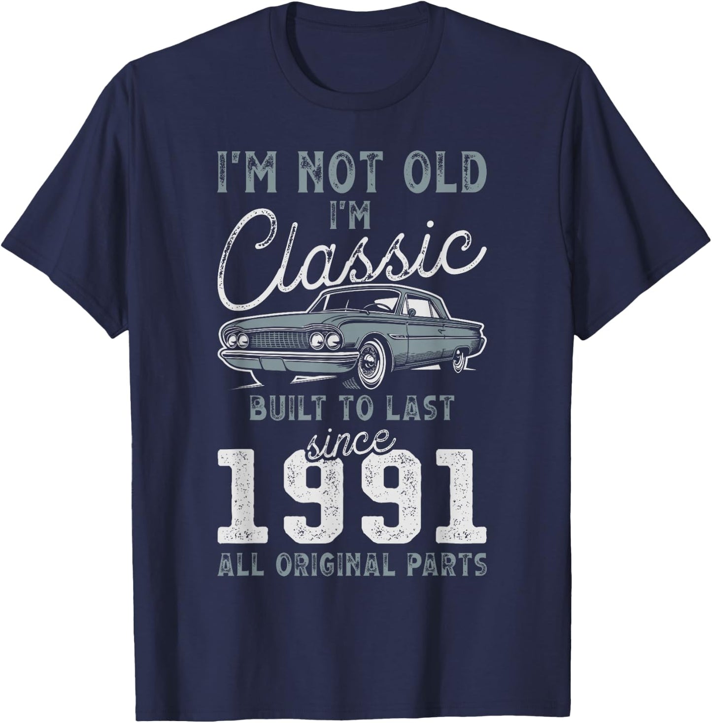 1991 Classic Car 35th Birthday T-Shirt - T-Shirt | Navy