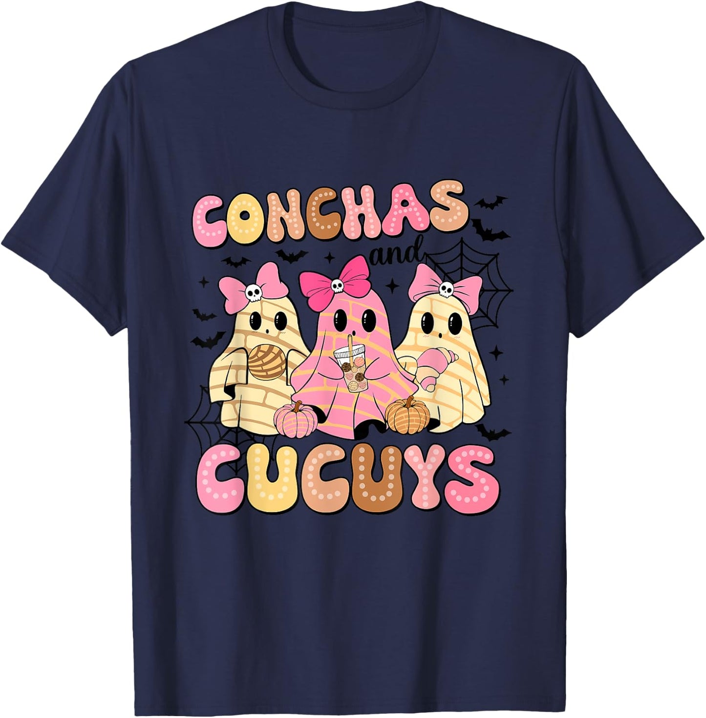 Conchas And Cucuys Spooky Season Halloween T-Shirt - T-Shirt | Navy
