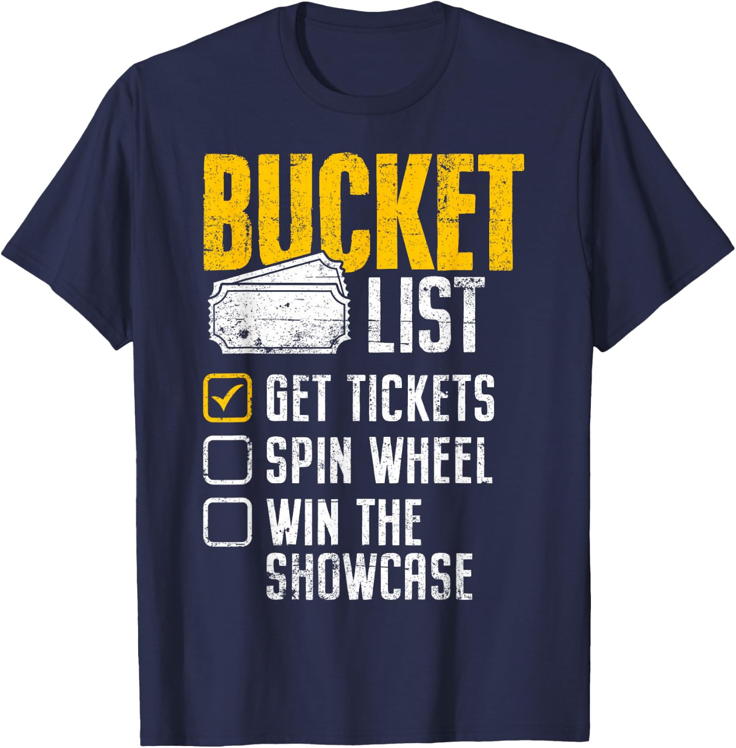 Wheel Win Game Show Bucket List Get Tickets Spins Funny Gift T-Shirt - T-Shirt | Navy