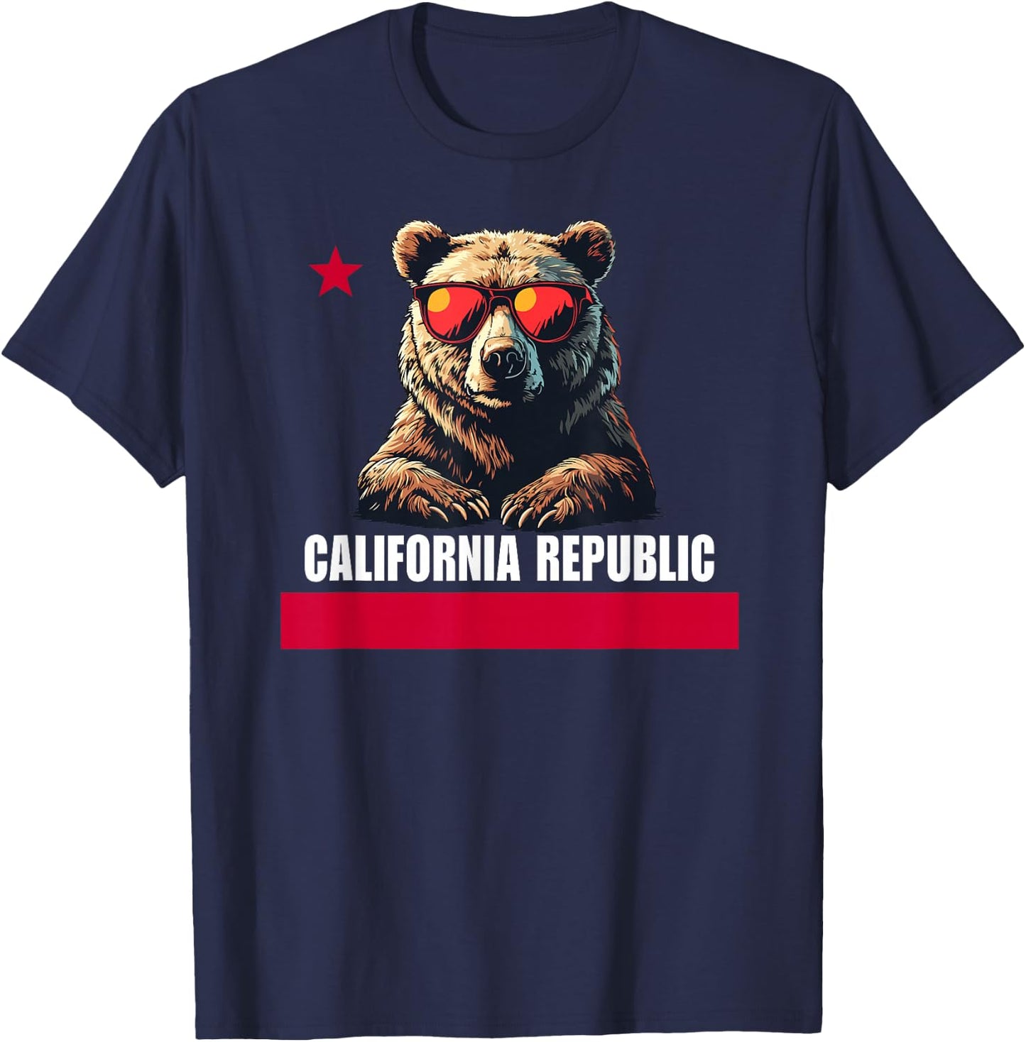 California The Golden State Bear Flag T-Shirt - T-Shirt | Navy