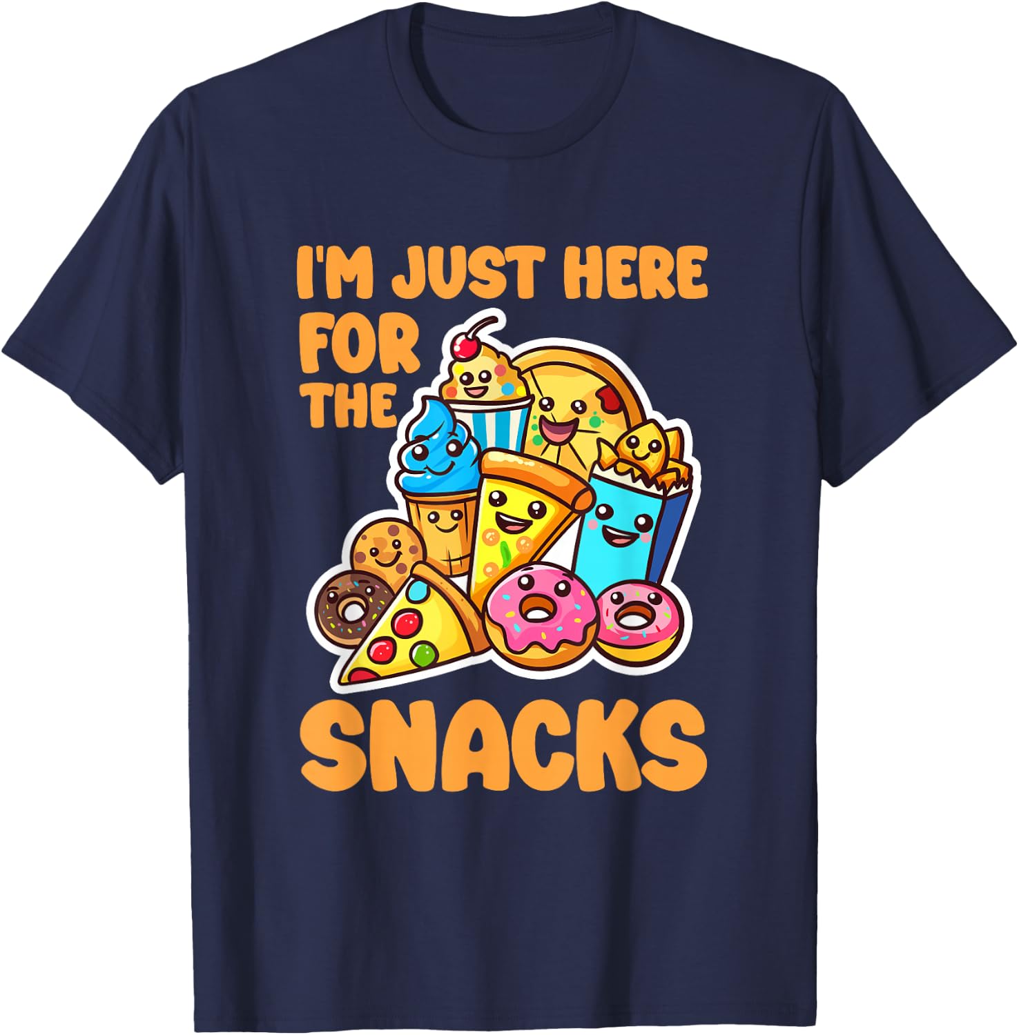 I'm Just Here For The Snacks T-Shirt - T-Shirt | Navy