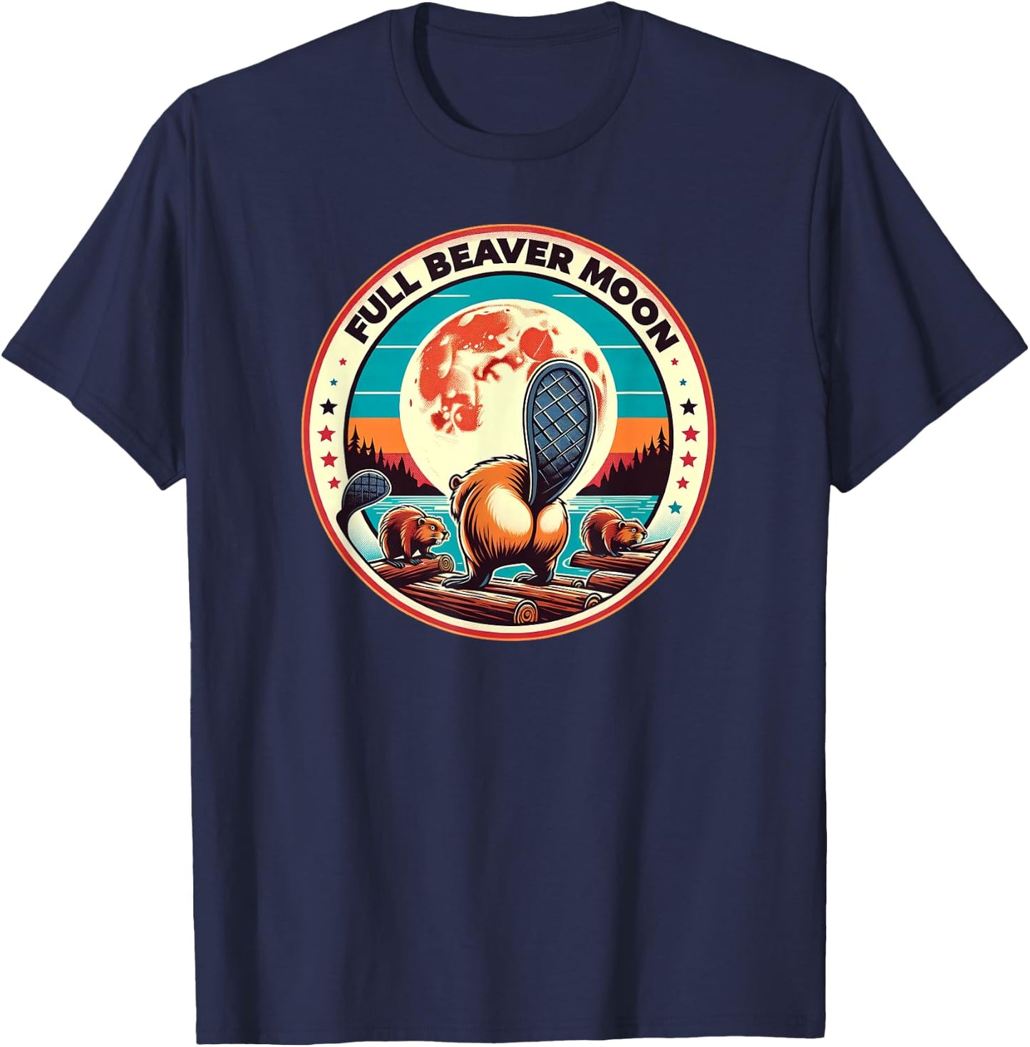 Full Beaver Moon T-Shirt - T-Shirt | Navy