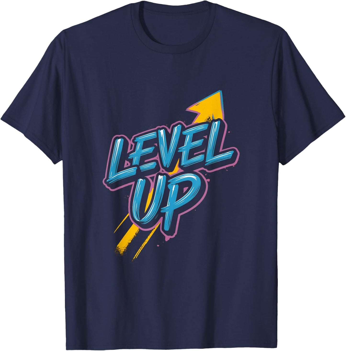 Retro Gaming Level Up Boys Girls Men Women T-Shirt - T-Shirt | Navy