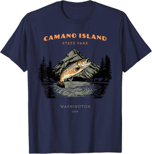 Camano Island State Park Washington Retro Vintage T-Shirt - T-Shirt | Navy