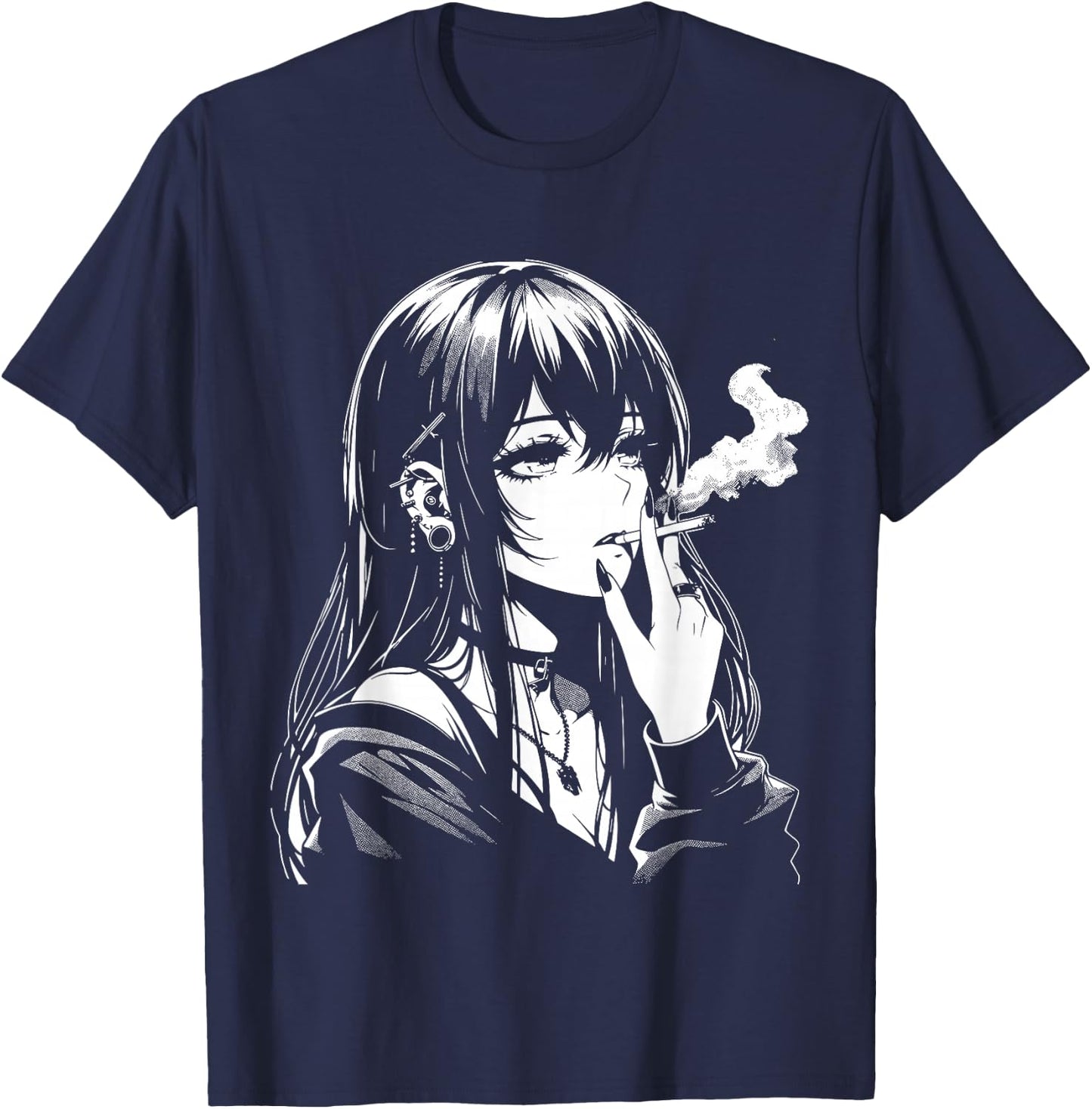 Anime Manga Otaku Waifu Girl Japanese Aesthetic T-Shirt - T-Shirt | Navy