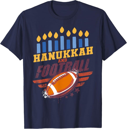 Funny Hanukkah Football Jewish Chanukah Sleeping Boys T-Shirt - T-Shirt | Navy