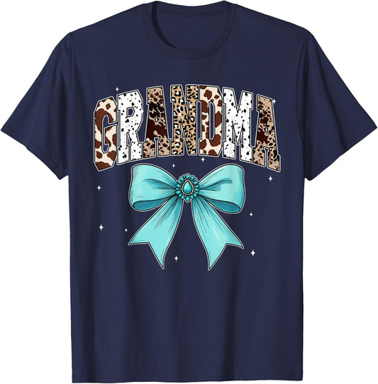 Grandma Western Rodeo Coquette Birthday Girls Family Matchin T-Shirt - T-Shirt | Navy