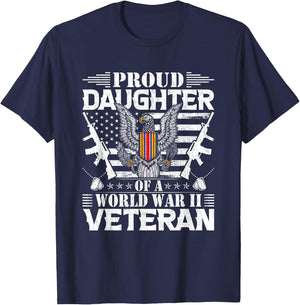Proud Daughter of a World War Il Veteran T-Shirt - T-Shirt | Navy