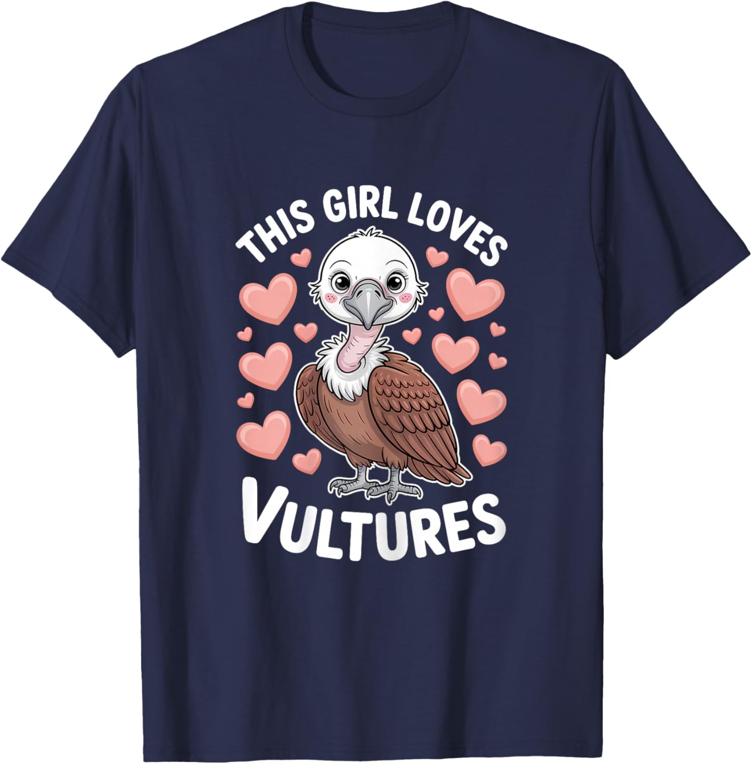 This Girl Loves Vultures Funny Vulture T-Shirt - T-Shirt | Navy