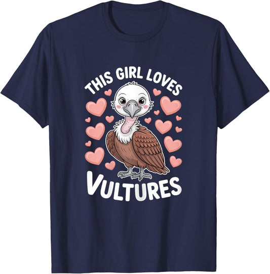 This Girl Loves Vultures Funny Vulture T-Shirt - T-Shirt | Navy