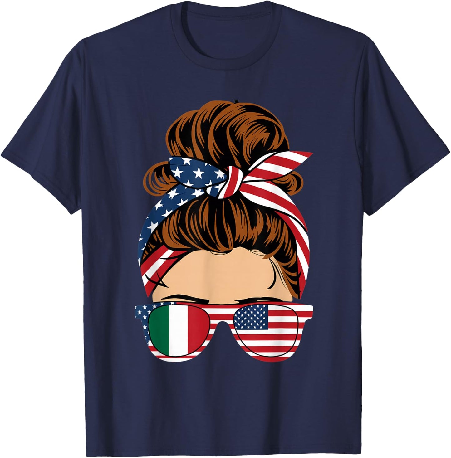 American Italian Patriot Flag Women Girl Italy Grown T-Shirt - T-Shirt | Navy