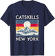 Vintage 70s 80s Sunset Mountain Catskills New York Hiking T-Shirt - T-Shirt | Navy