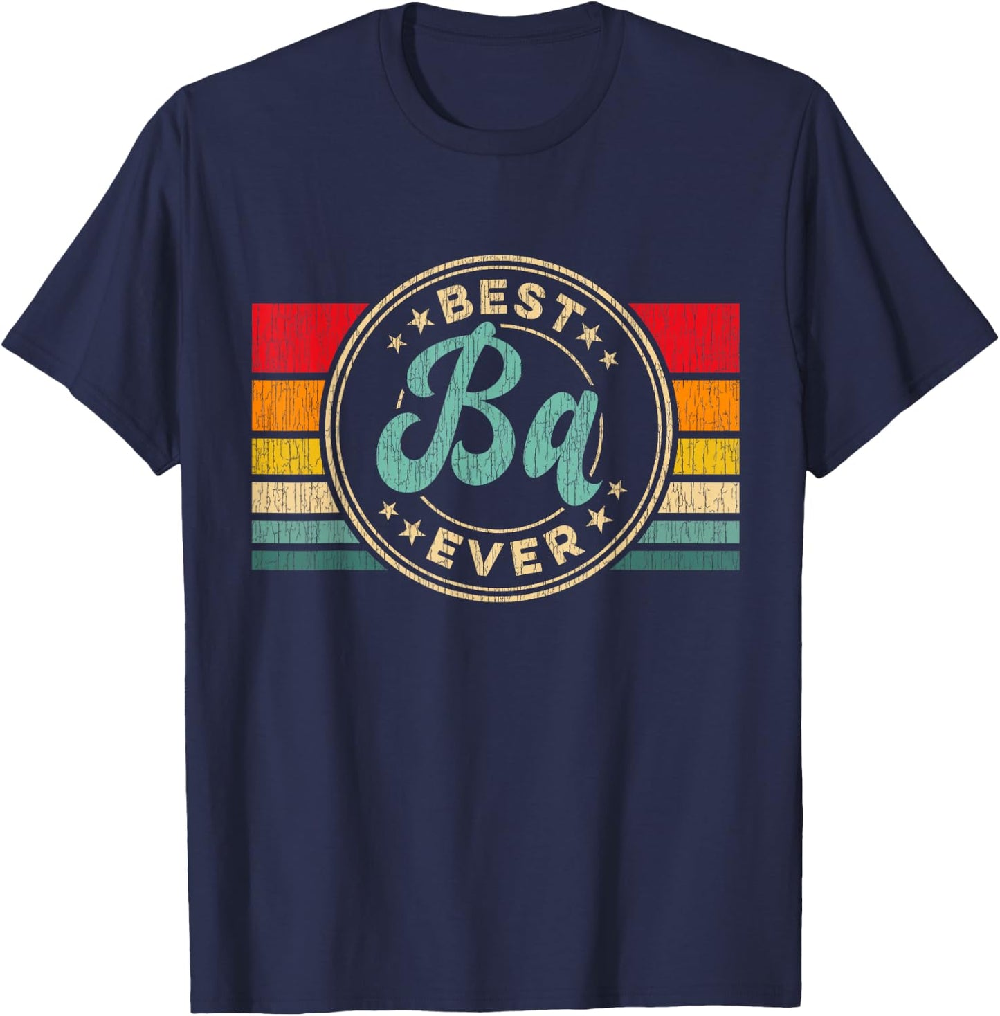 Best Ba Ever Vintage Retro Father's Day Gift T-Shirt - T-Shirt | Navy