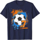 7th Birthday 7 Years Old Soccer Ball T-Shirt - T-Shirt | Navy
