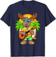 Funny Moose Summer Beach Sunglasses Hawaiian with Ukelele T-Shirt - T-Shirt | Navy