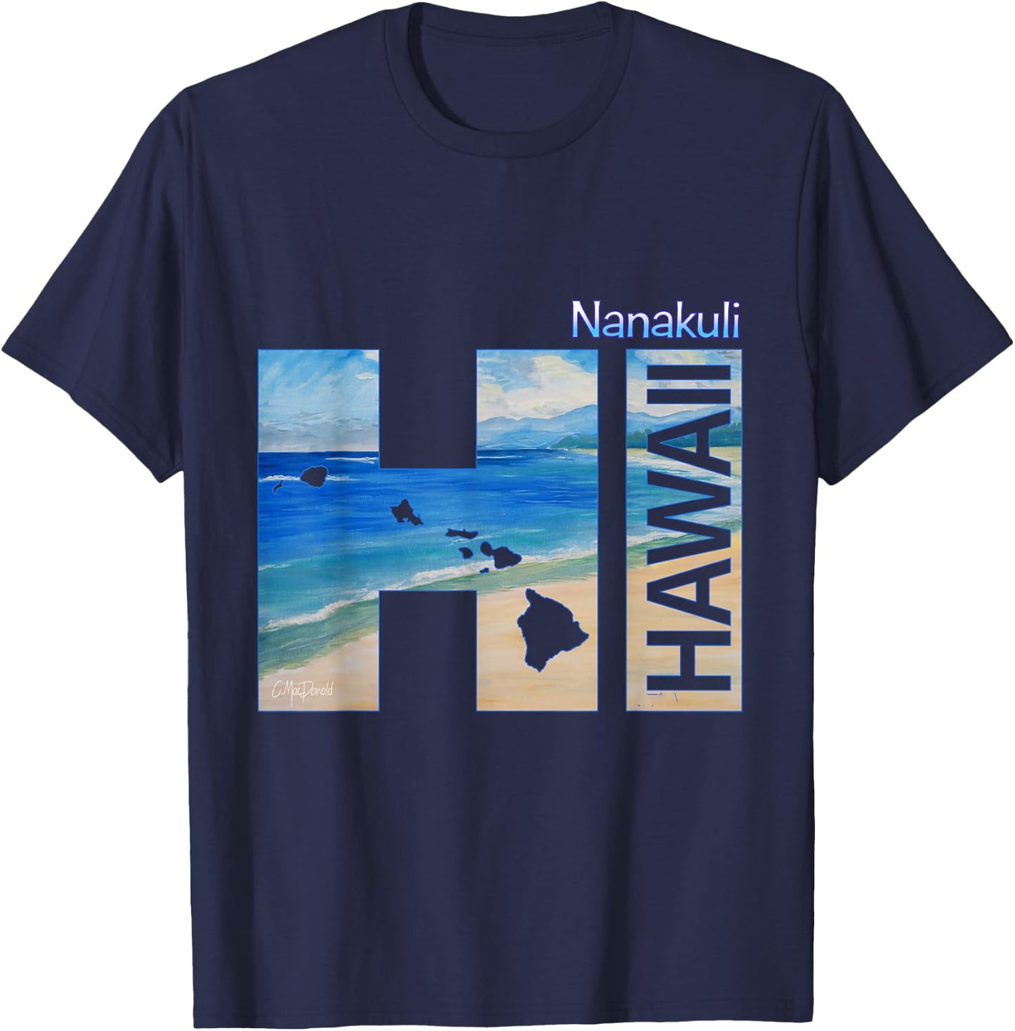 Nanakuli HI Hawaii Islands T-Shirt - T-Shirt | Navy