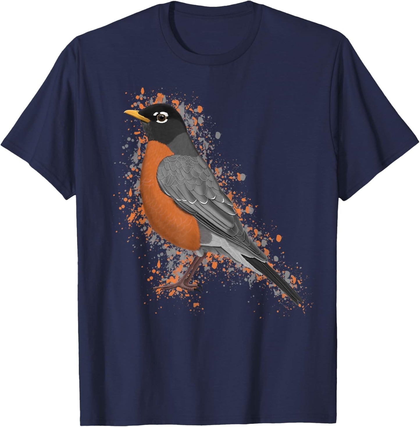 American Robin Bird Birder Birdlover Birdwatcher Animal T-Shirt - T-Shirt | Navy