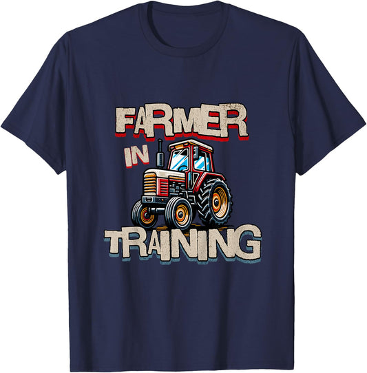 Kids Funny Farmer In Training Farming Kids Boys T-Shirt - T-Shirt | Navy