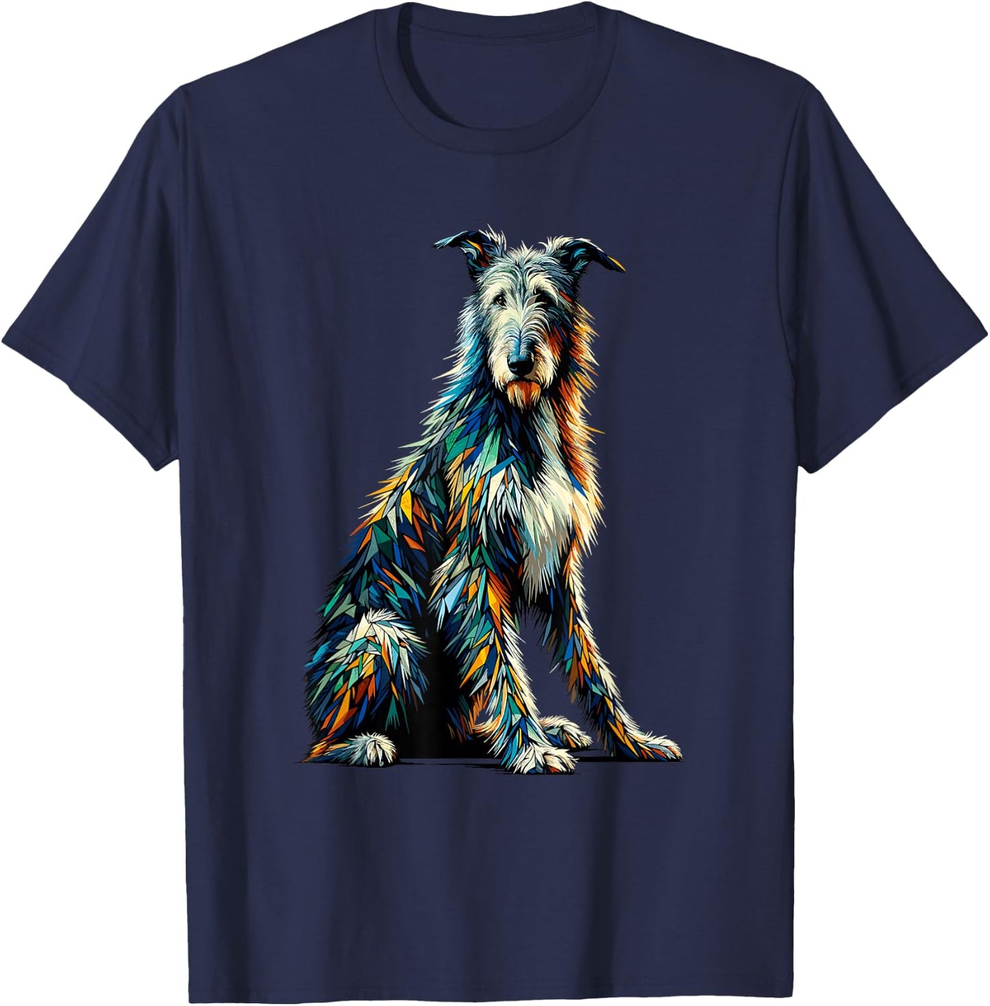 Polygon Art Irish Wolfhound T-Shirt - T-Shirt | Navy