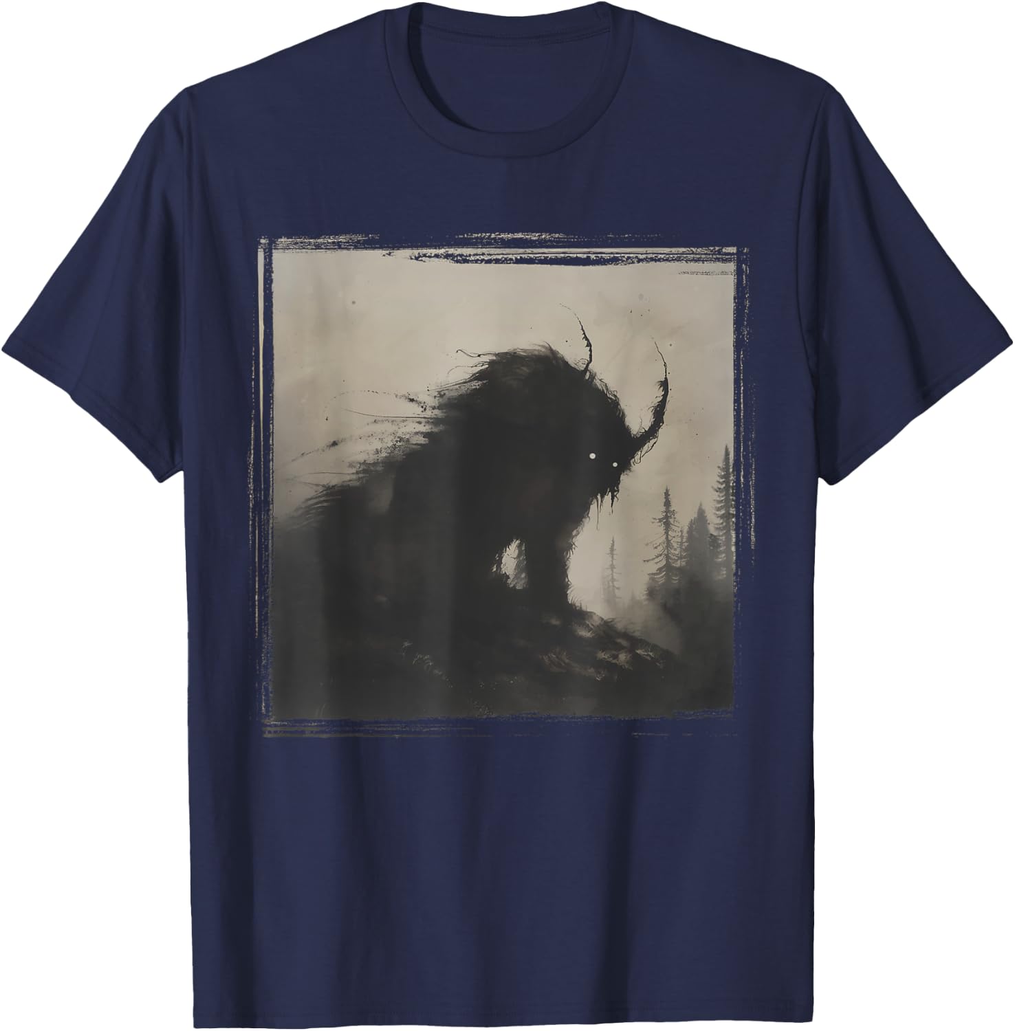 Dark Horror Nightmare Demonic Monster Gothic Alt Scary Art T-Shirt - T-Shirt | Navy