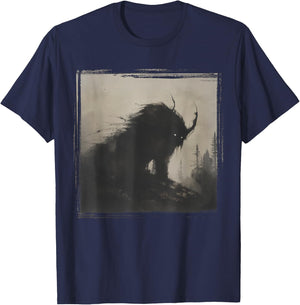 Dark Horror Nightmare Demonic Monster Gothic Alt Scary Art T-Shirt - T-Shirt | Navy