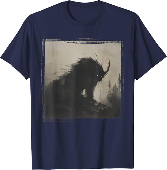Dark Horror Nightmare Demonic Monster Gothic Alt Scary Art T-Shirt - T-Shirt | Navy