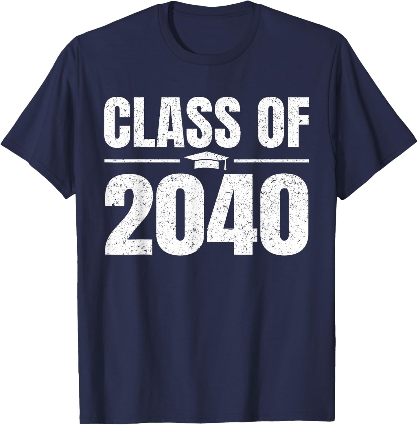 Kindergarten Class of 2040 Grow With Me Kinder Graduation T-Shirt - T-Shirt | Navy