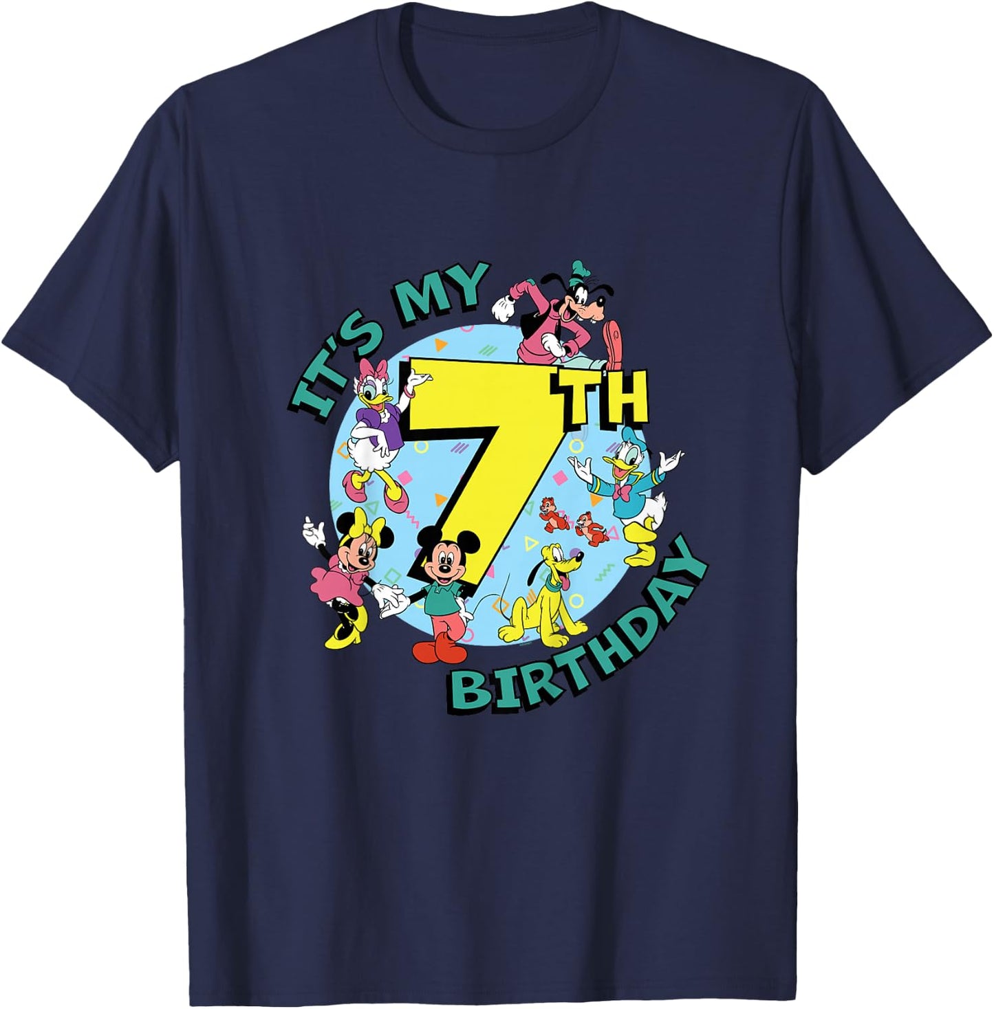 Disney Mickey and Friends It’s My Seventh 7th Birthday T-Shirt - T-Shirt | Navy