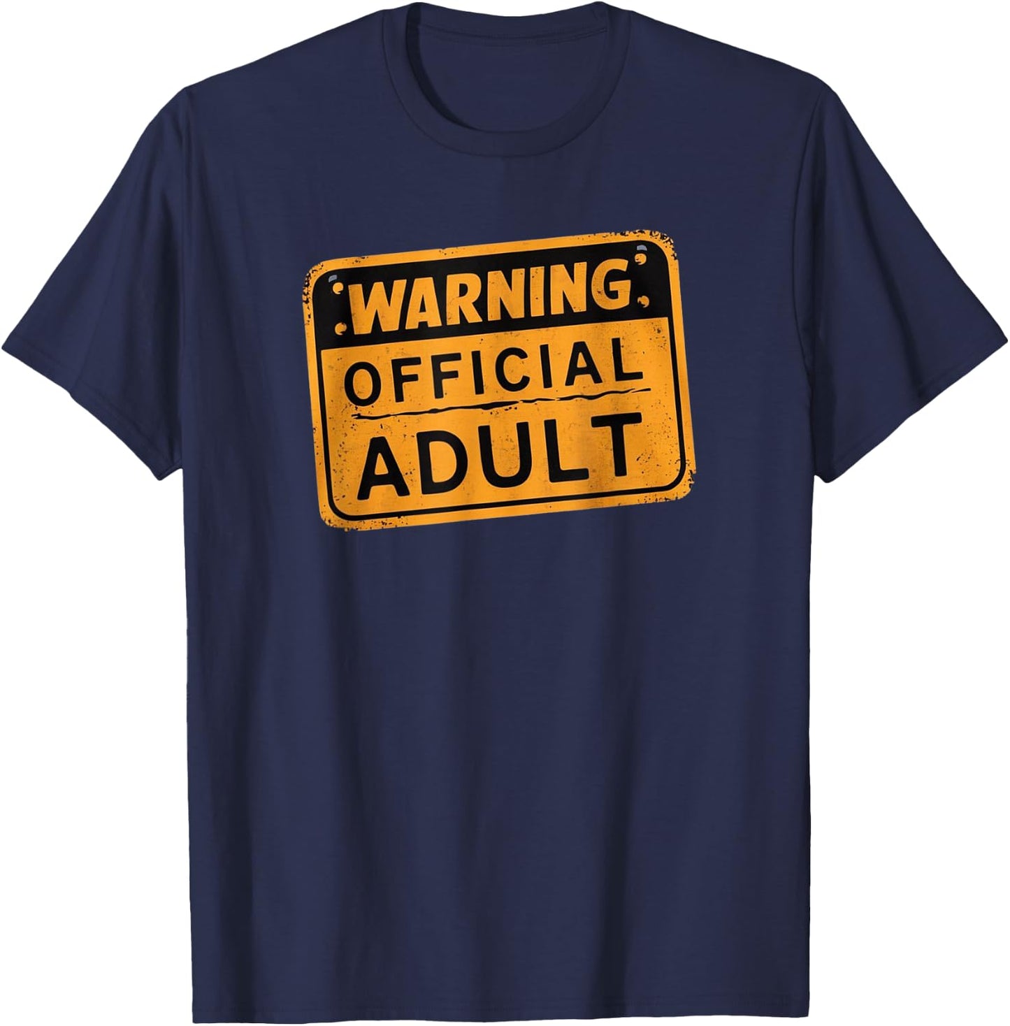 Warning Official Adult T-Shirt - T-Shirt | Navy