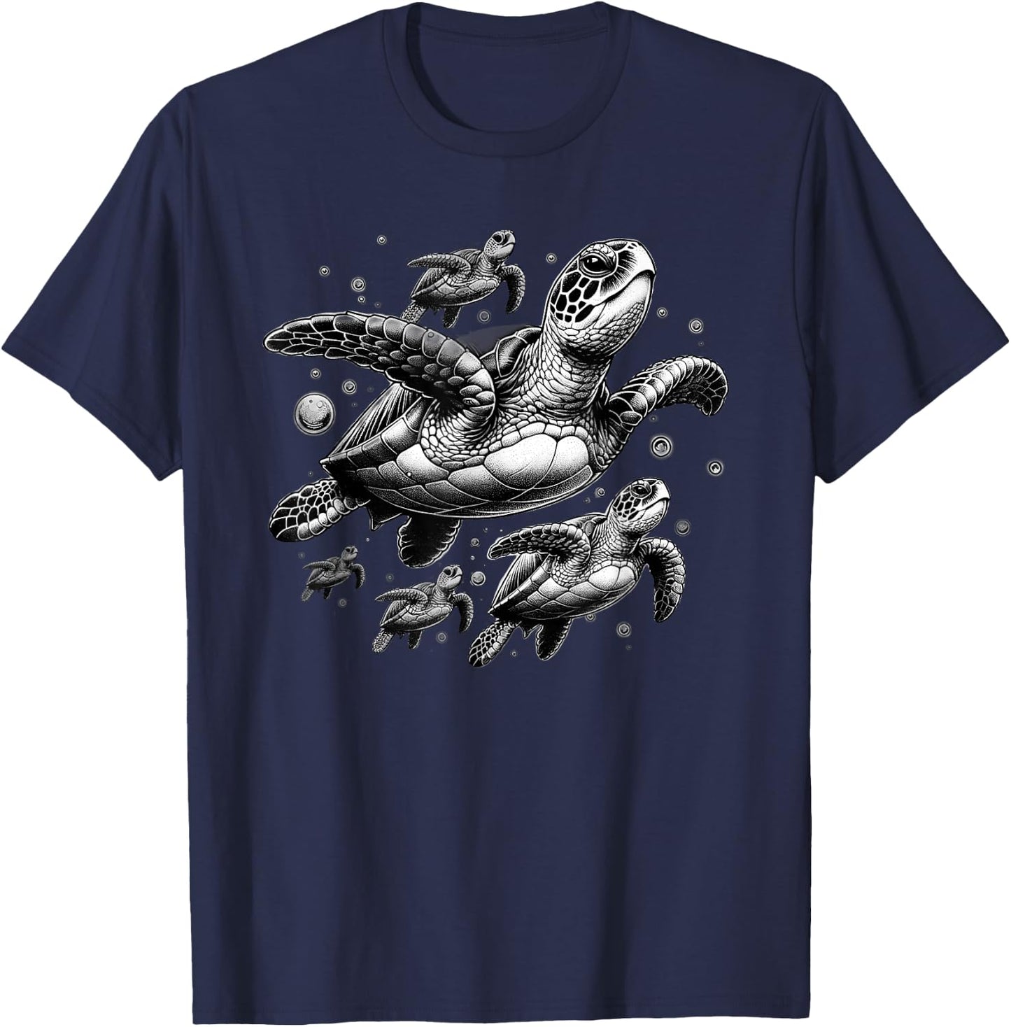 Sea Turtles Save The Turtle Ocean Animal Beach Lover Graphic T-Shirt - T-Shirt | Navy