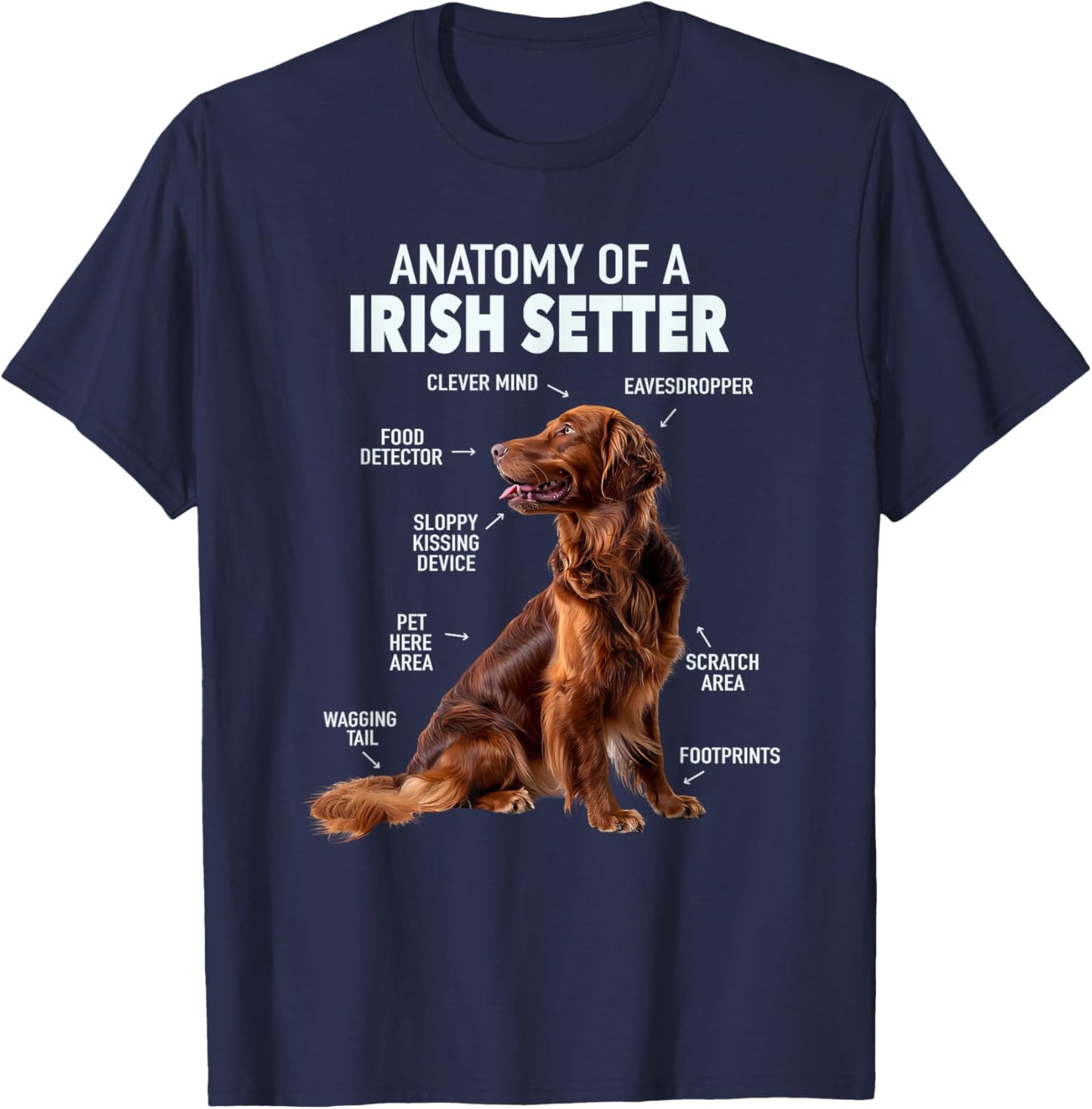 Anatomy Of A Irish Setter T-Shirt - T-Shirt | Navy