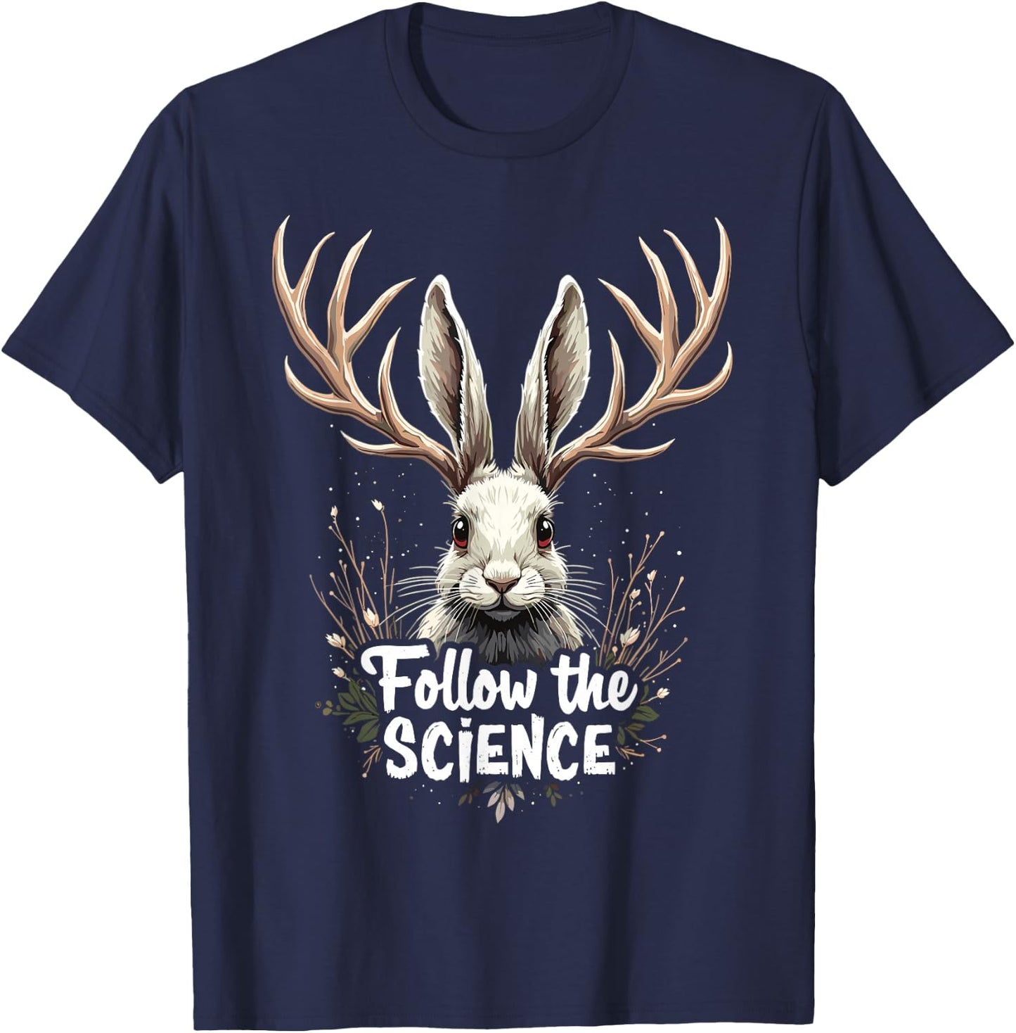 Jackalope Cryptid Mythical Rabbit T-Shirt - T-Shirt | Navy