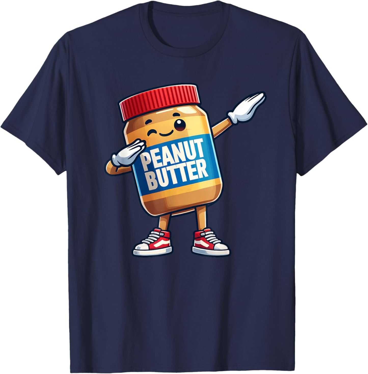 Funny Peanut Butter Jelly Jar Dabbing Boys Girls Kids T-Shirt - T-Shirt | Navy