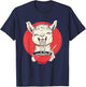 Llama Ramen Japanese Noodles Funny Llama Eating Ramen T-Shirt - T-Shirt | Navy