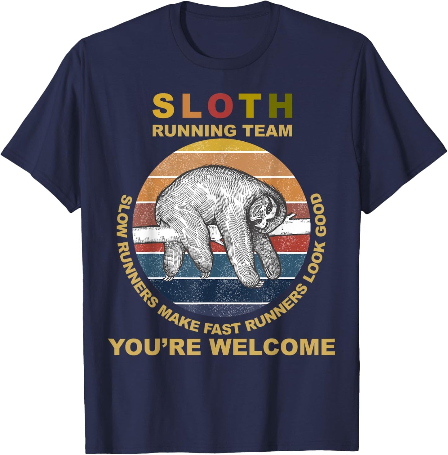 Sloth Running Team Funny Sloth Runner Gifts Women T-Shirt - T-Shirt | Navy
