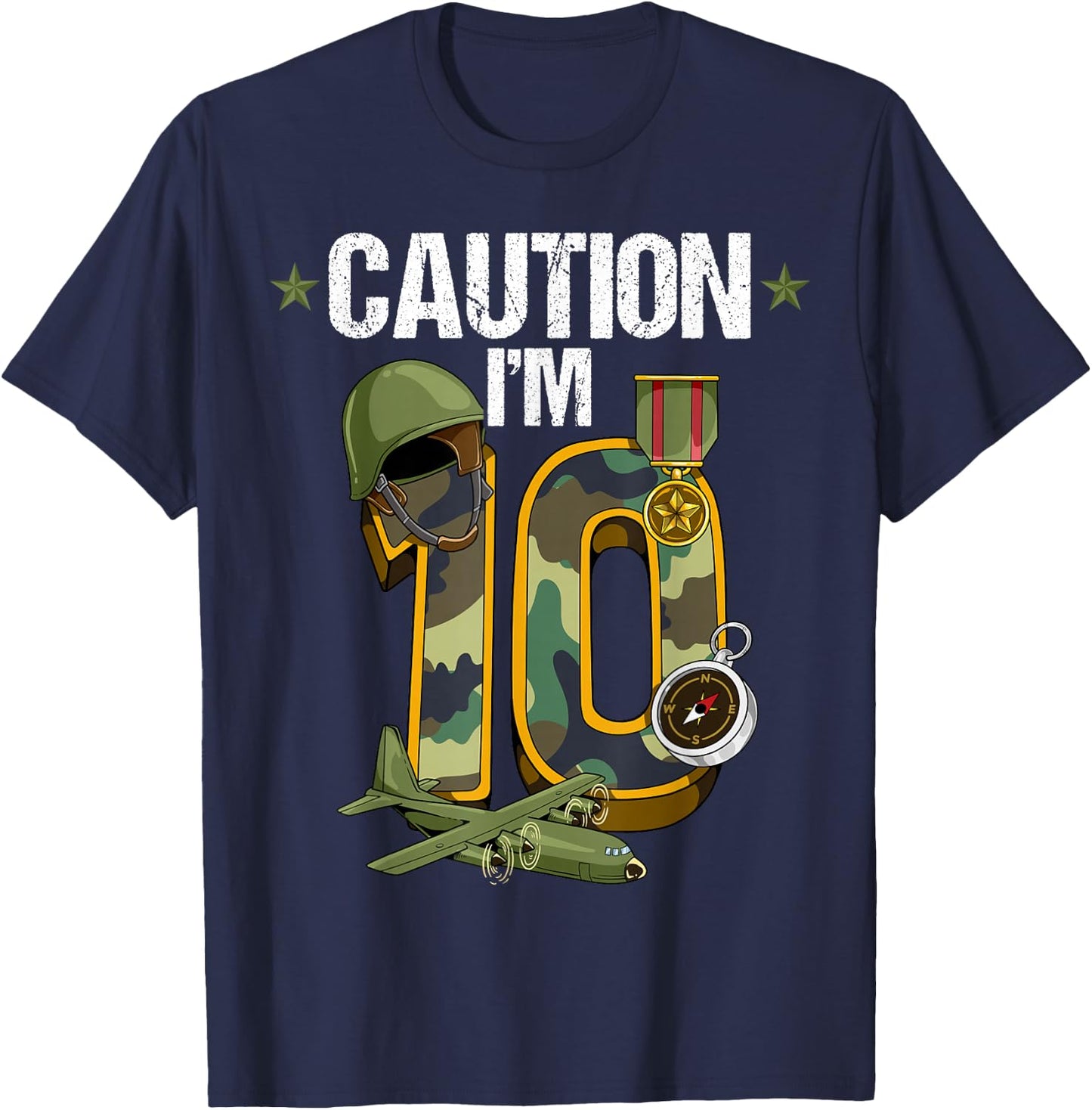 10th Birthday Army T-Shirt - T-Shirt | Navy