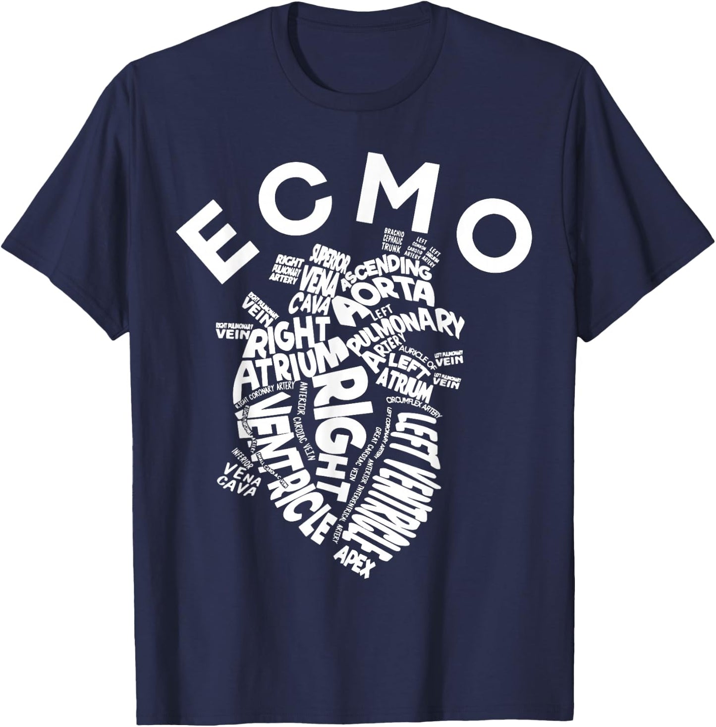 ECMO Heart Nurse Anatomy ECMO Specialist Crew CVICU T-Shirt - T-Shirt | Navy
