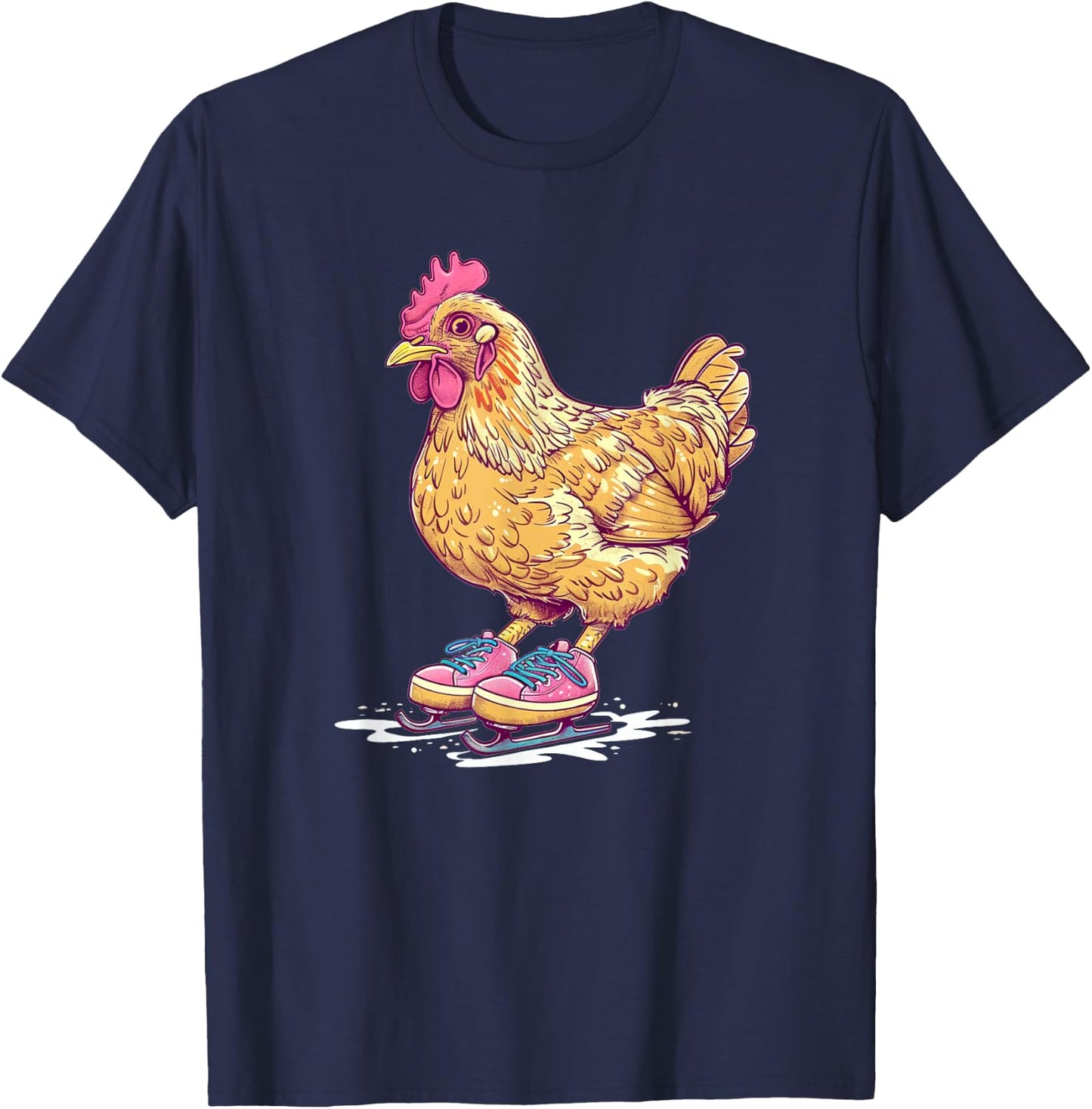 Fun Ice skating Shoes Animal Outfit T-Shirt - T-Shirt | Navy